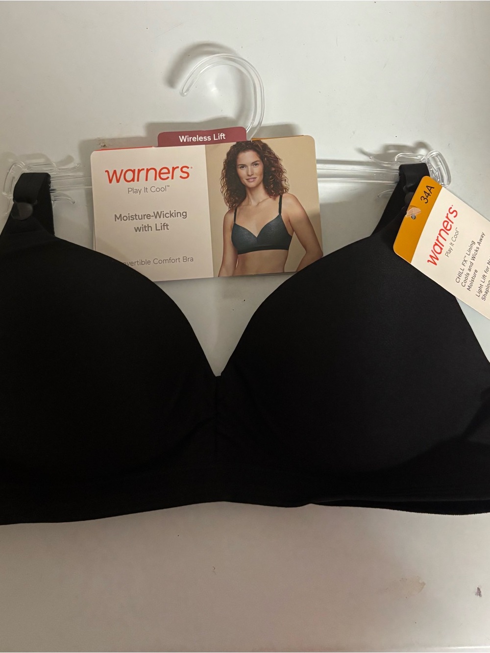Warner's Play It Cool Wireless Lift Bra - Black